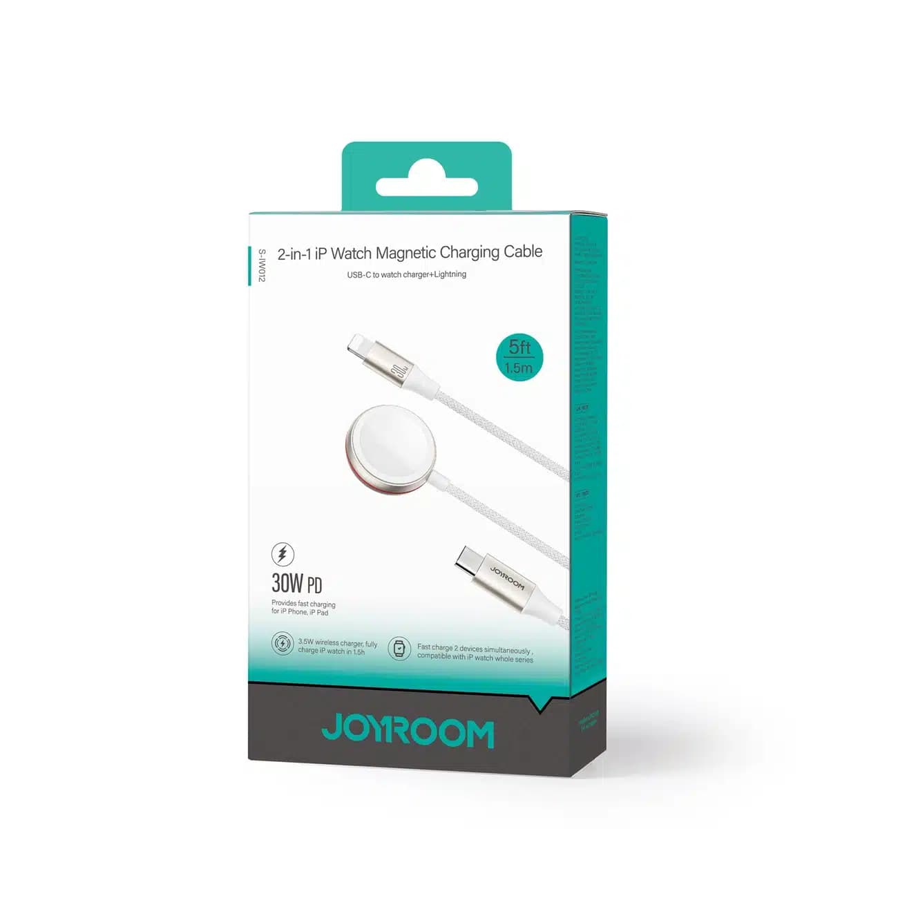 Joyroom 2 in 1 Lightning cable and inductive charger for Apple Watch 1.5m (Λευκό) (S-IW011) 5