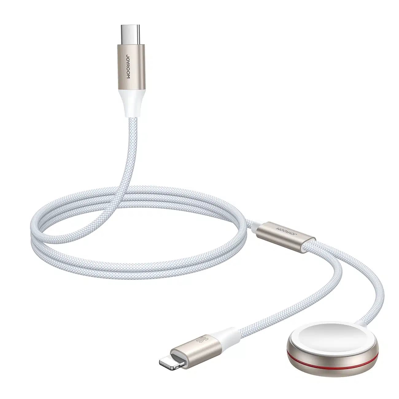 Joyroom 2 in 1 Lightning cable and inductive charger for Apple Watch 1.5m (Λευκό) (S-IW011) 6