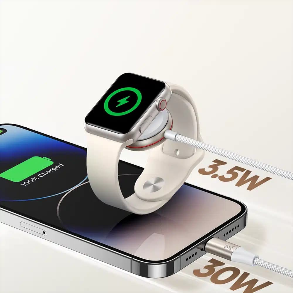 Joyroom 2 in 1 Lightning cable and inductive charger for Apple Watch 1.5m (Λευκό) (S-IW011) 9