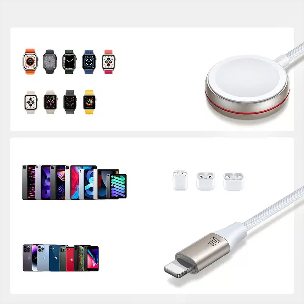 Joyroom 2 in 1 Lightning cable and inductive charger for Apple Watch 1.5m (Λευκό) (S-IW011) 14