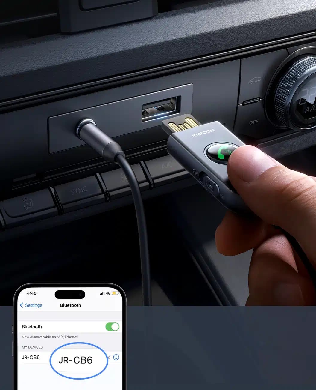 Joyroom JR-CB6 wireless car receiver (Γκρι) 9