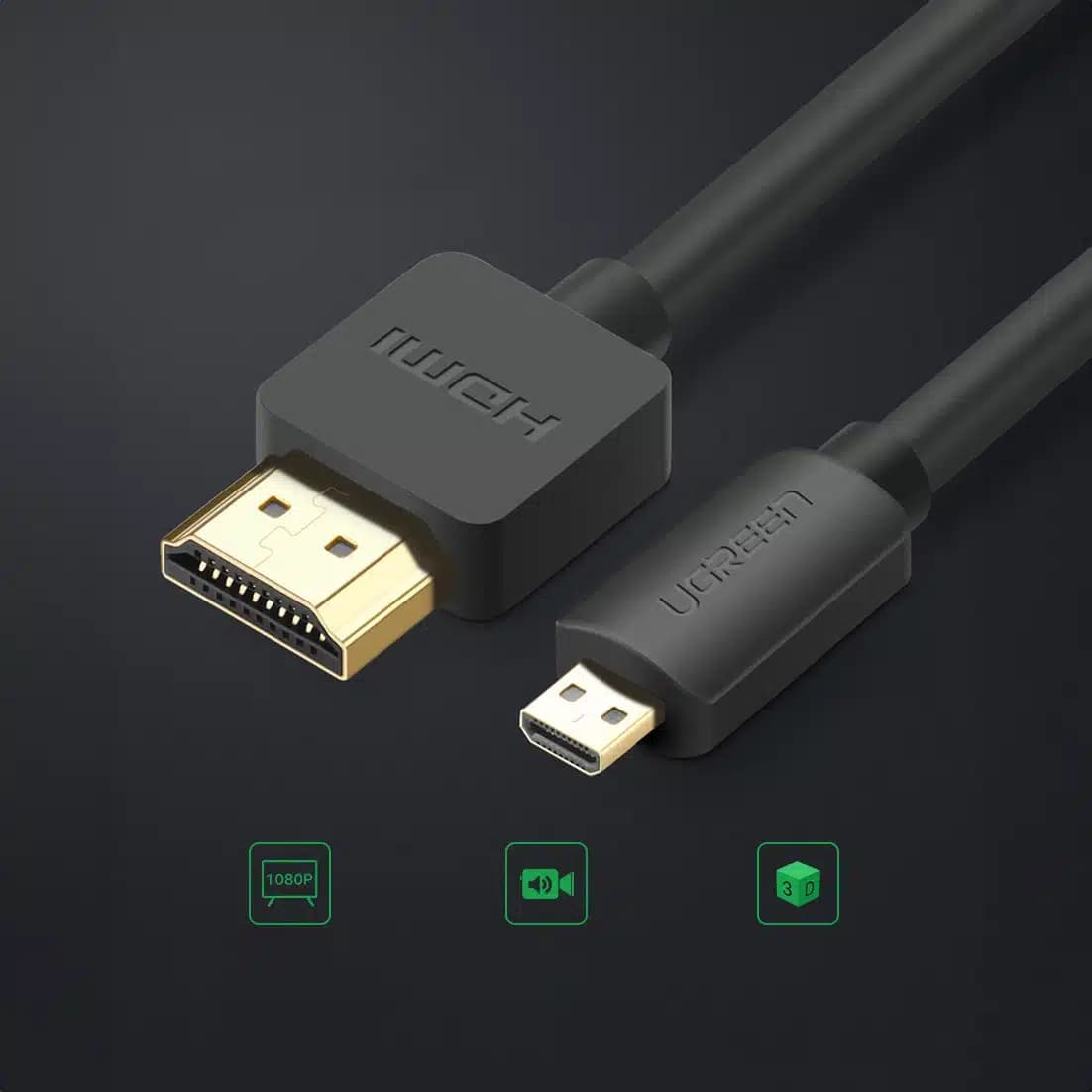 Ugreen cable micro HDMI - HDMI 2.0 1m (Μαύρο) (HD127) 4