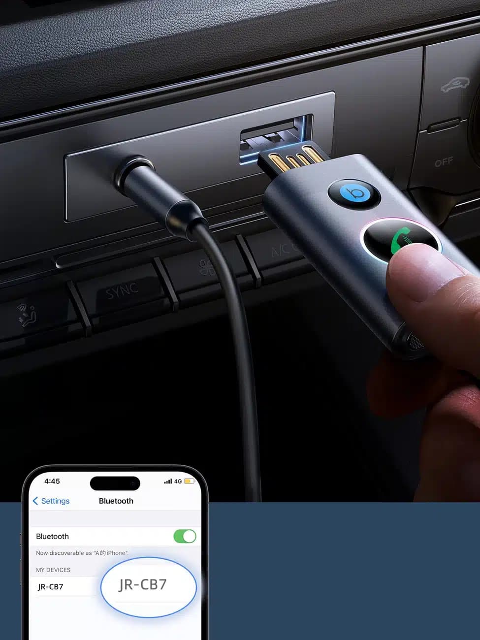 Joyroom JR-CB7 wireless car receiver (Γκρι) 9