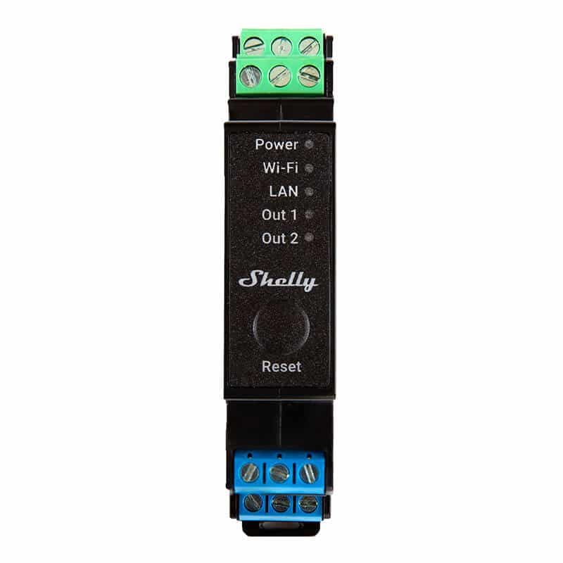 Shelly Pro 2PM DIN Rail Smart Switch with power metering, 2 channels