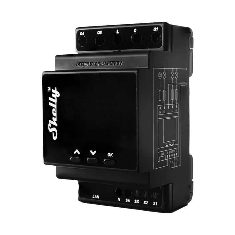 Shelly Pro 4PM DIN Rail Smart Switch with power metering, 4 channels