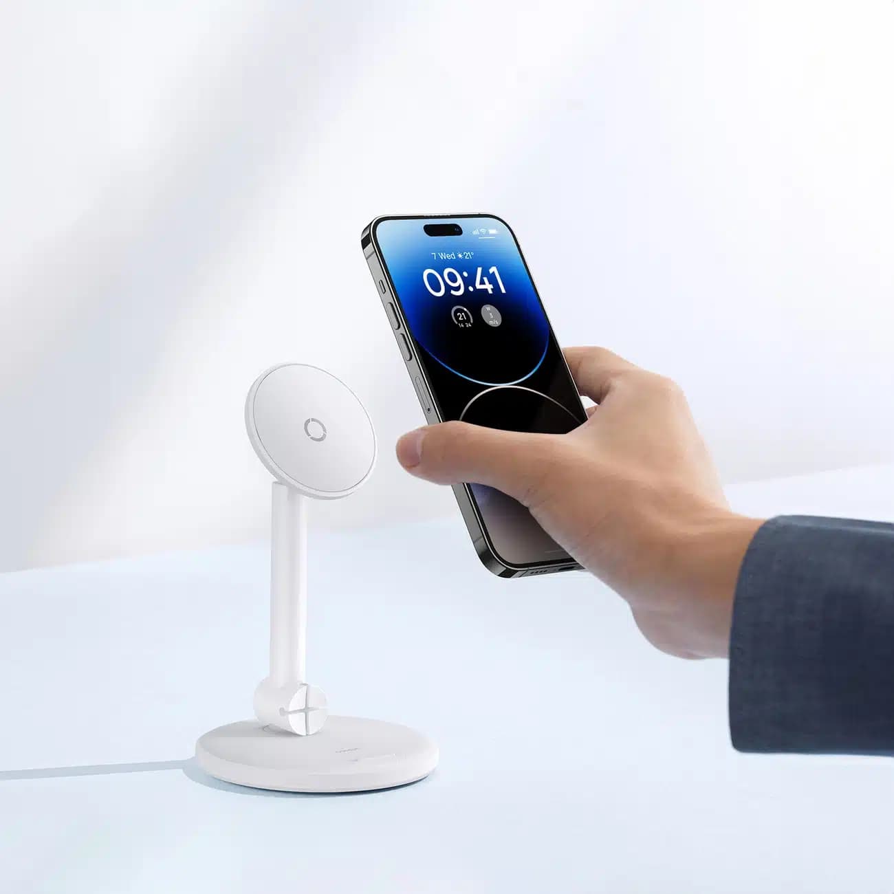 Baseus MagPro magnetic standing holder for the phone - Λευκό 7