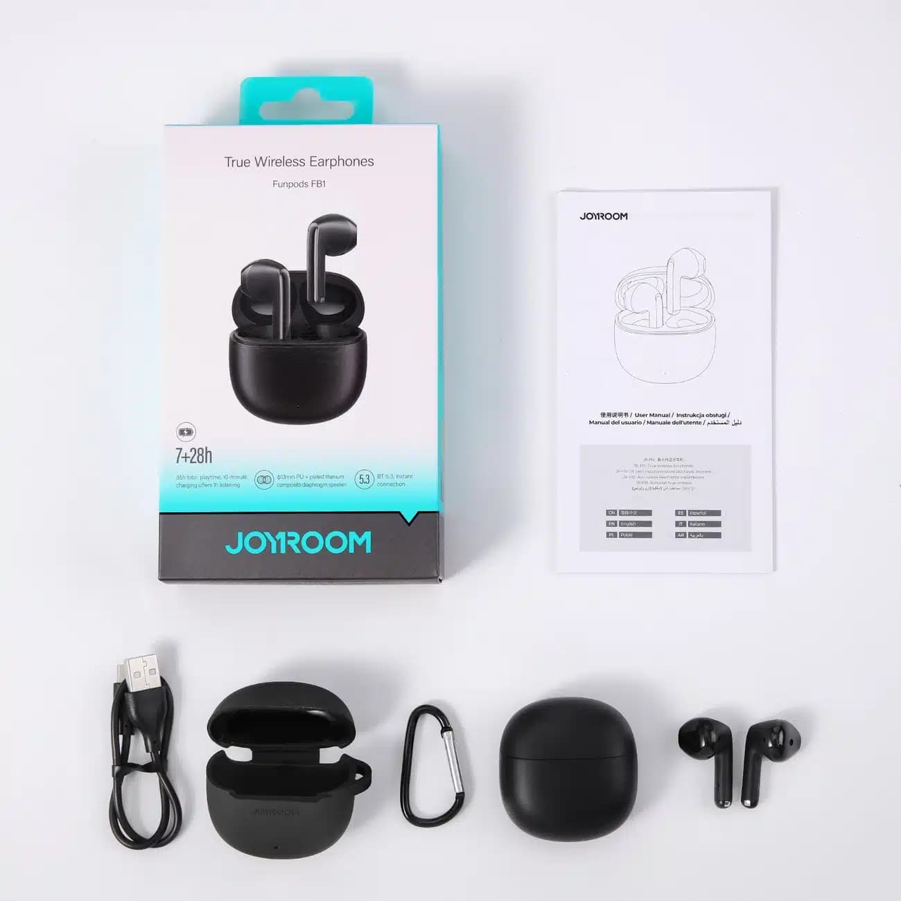 TWS Joyroom Funpods Series JR-FB1 Bluetooth 5.3 wireless headphones - Μαύρο 14