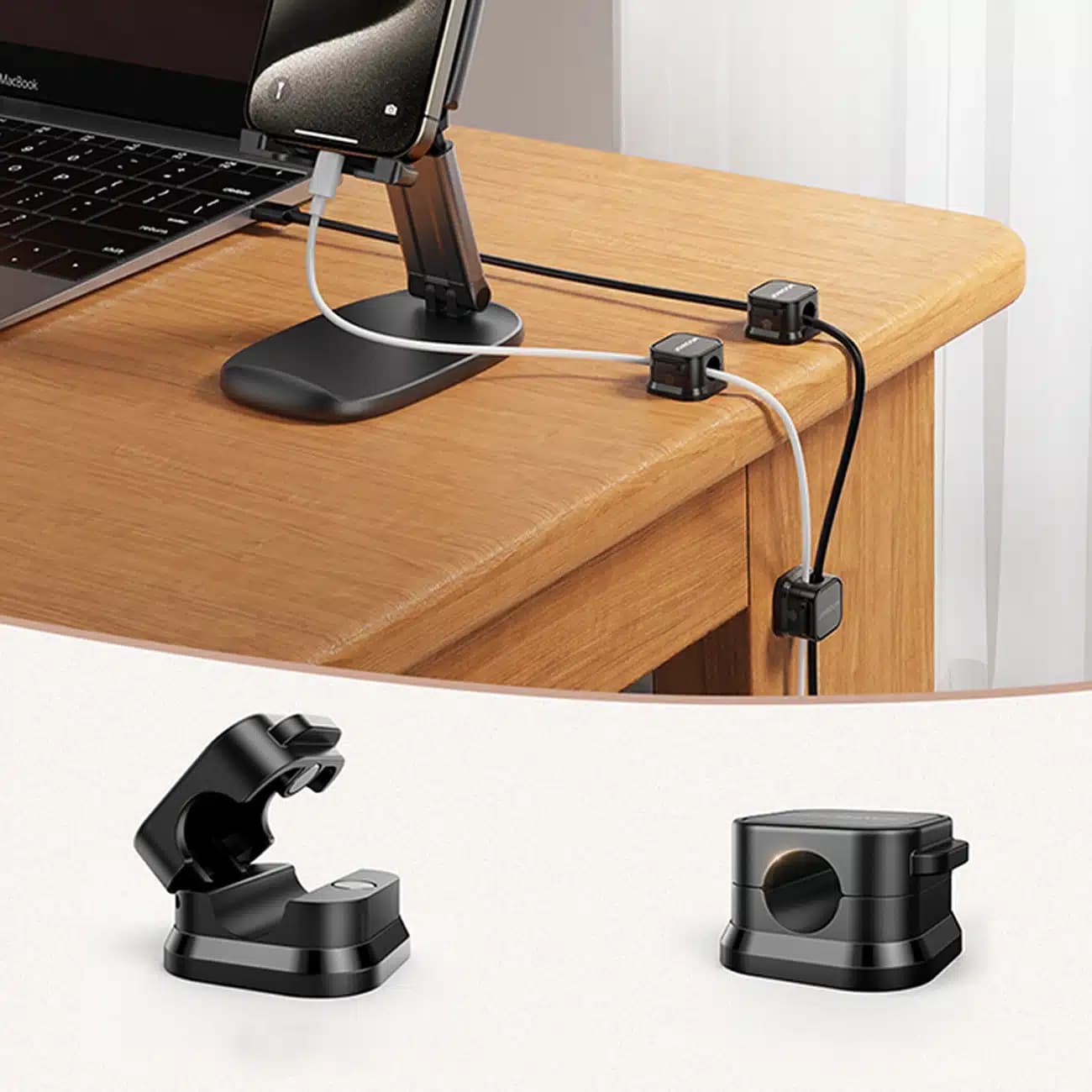 Joyroom JR-ZS368 magnetic cable organizer - Μαύρο (3 pcs.) 10