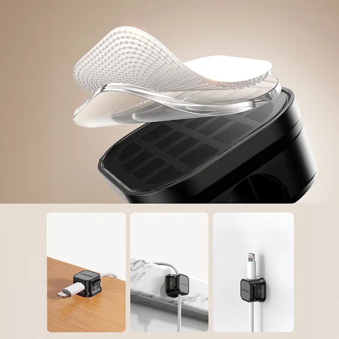 Joyroom JR-ZS368 magnetic cable organizer - Μαύρο (3 pcs.) 8