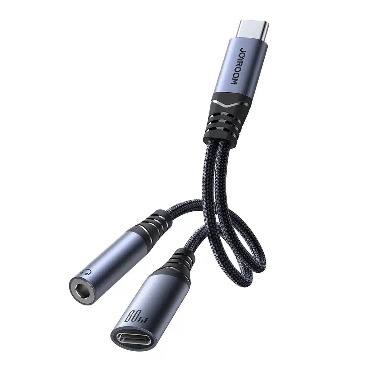 Joyroom SY-C02 2in1 DAC adapter USB-C to USB-C / 3.5 mm mini jack - Μαύρο