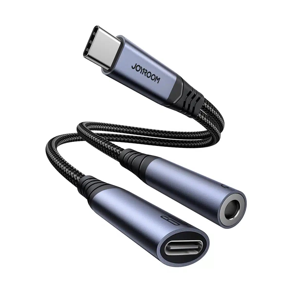 Joyroom SY-C02 2in1 DAC adapter USB-C to USB-C / 3.5 mm mini jack - Μαύρο 7