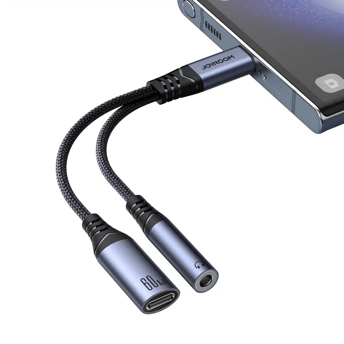 Joyroom SY-C02 2in1 DAC adapter USB-C to USB-C / 3.5 mm mini jack - Μαύρο 2