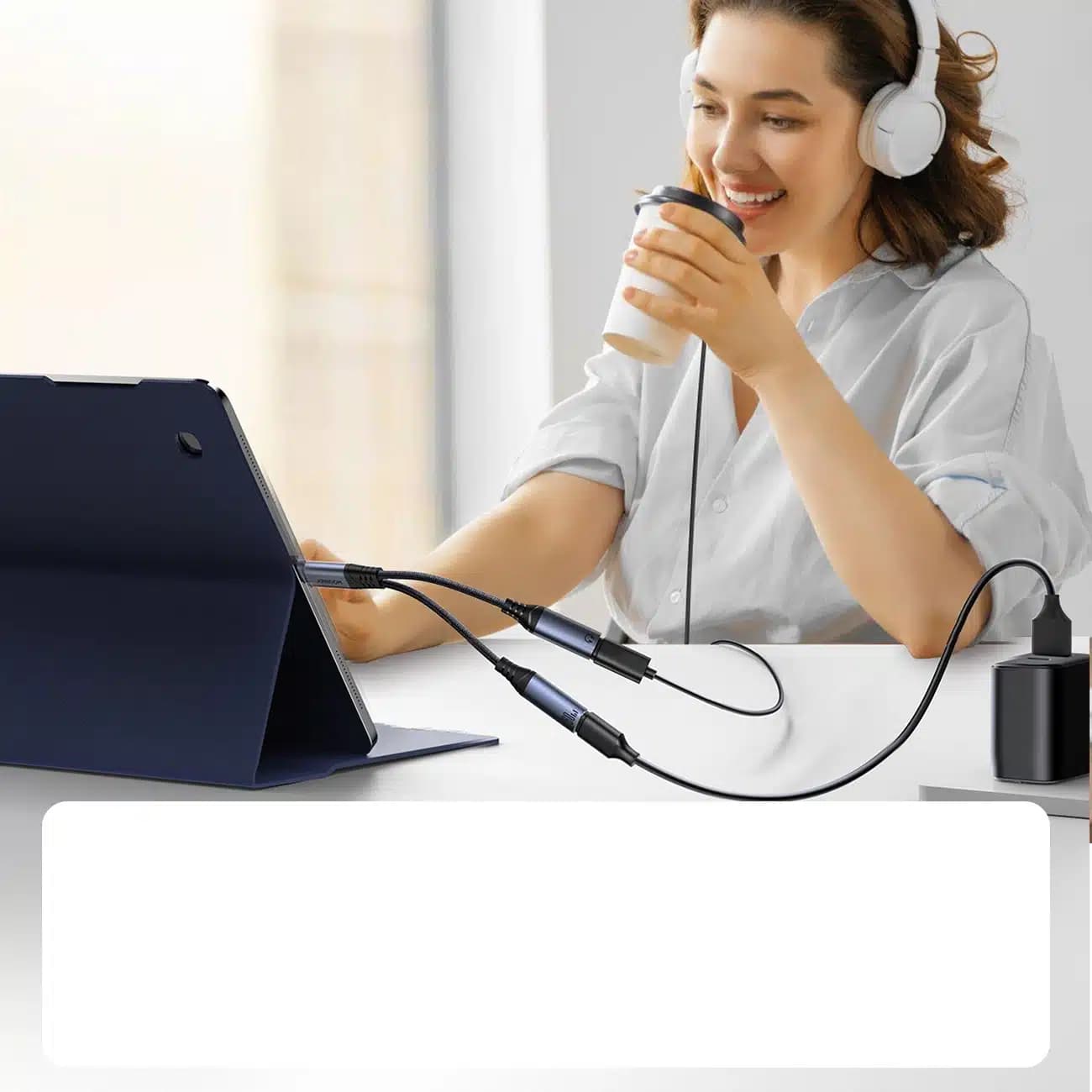 Joyroom SY-C03 USB-C to 2x USB-C 2in1 DAC adapter - Μαύρο 3