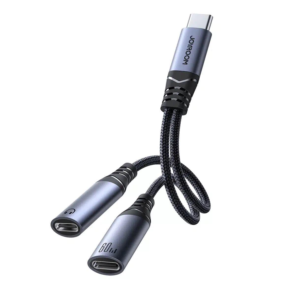 Joyroom SY-C03 USB-C to 2x USB-C 2in1 DAC adapter - Μαύρο