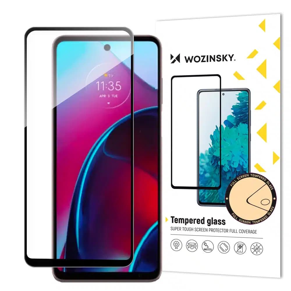 Προστασία Οθόνης Wozinsky Full Glue Tempered Glass για κινητό Motorola Moto G Stylus 2022 9H Full Screen με Μαύρο Πλαίσιο