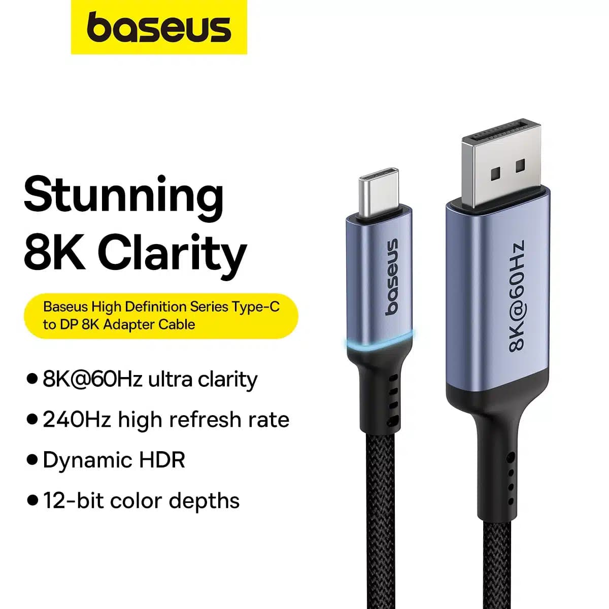 Baseus High Definition Series USB-C to DisplayPort 1.4 8K 60Hz Unidirectional Καλώδιο 1.5m - Μαύρο 11