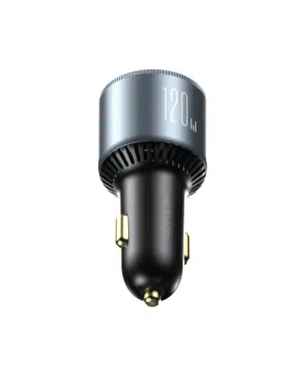 Joyroom JR-CCN07 car charger 120W 2xUSB-C USB-A + USB-C cable 100W - dark Γκρί 3