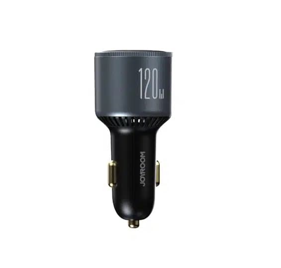 Joyroom JR-CCN07 car charger 120W 2xUSB-C USB-A + USB-C cable 100W - dark Γκρί 9