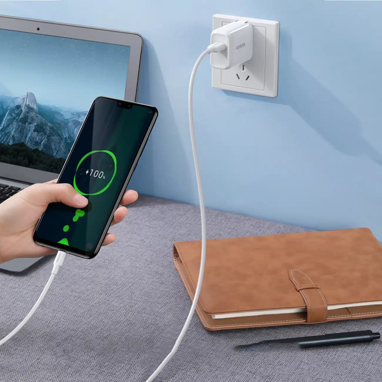 USB - micro USB cable Ugreen US289 1 m - Λευκό 3