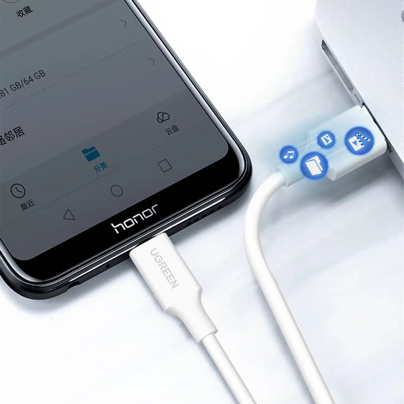 USB - micro USB cable Ugreen US289 1 m - Λευκό 6