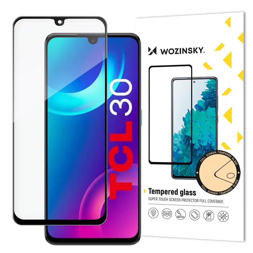 Wozinsky super durable Full Glue tempered glass full screen with Case Friendly TCL 30 Μαύρο frame