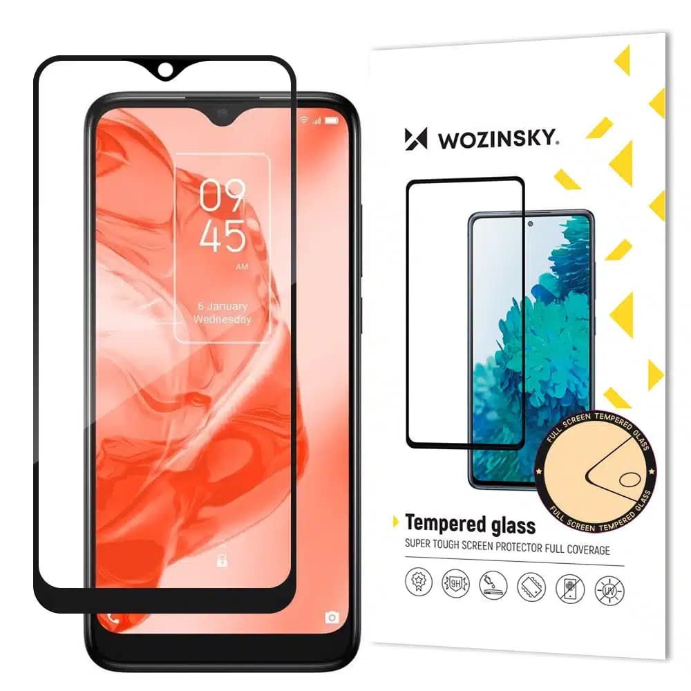 Wozinsky super durable Full Glue tempered glass full screen with Case Friendly TCL 205 Μαύρο frame