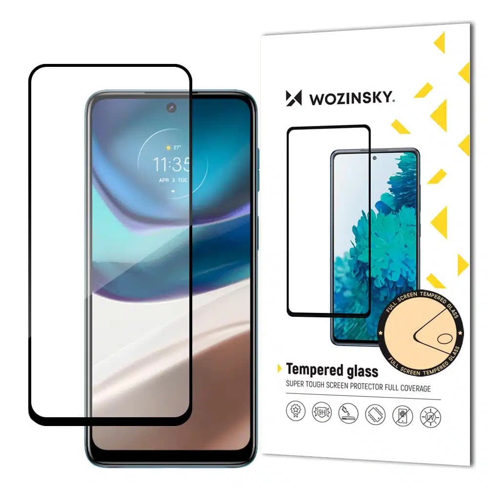 Wozinsky Super Durable Full Glue Tempered Glass Full Screen With Frame Case Friendly Motorola Moto G42 Μαύρο