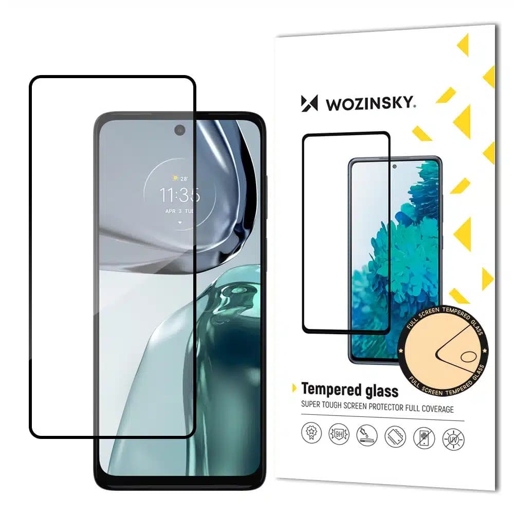 Wozinsky Super Durable Full Glue Tempered Glass Full Screen With Frame Case Friendly Motorola Moto G62 Μαύρο
