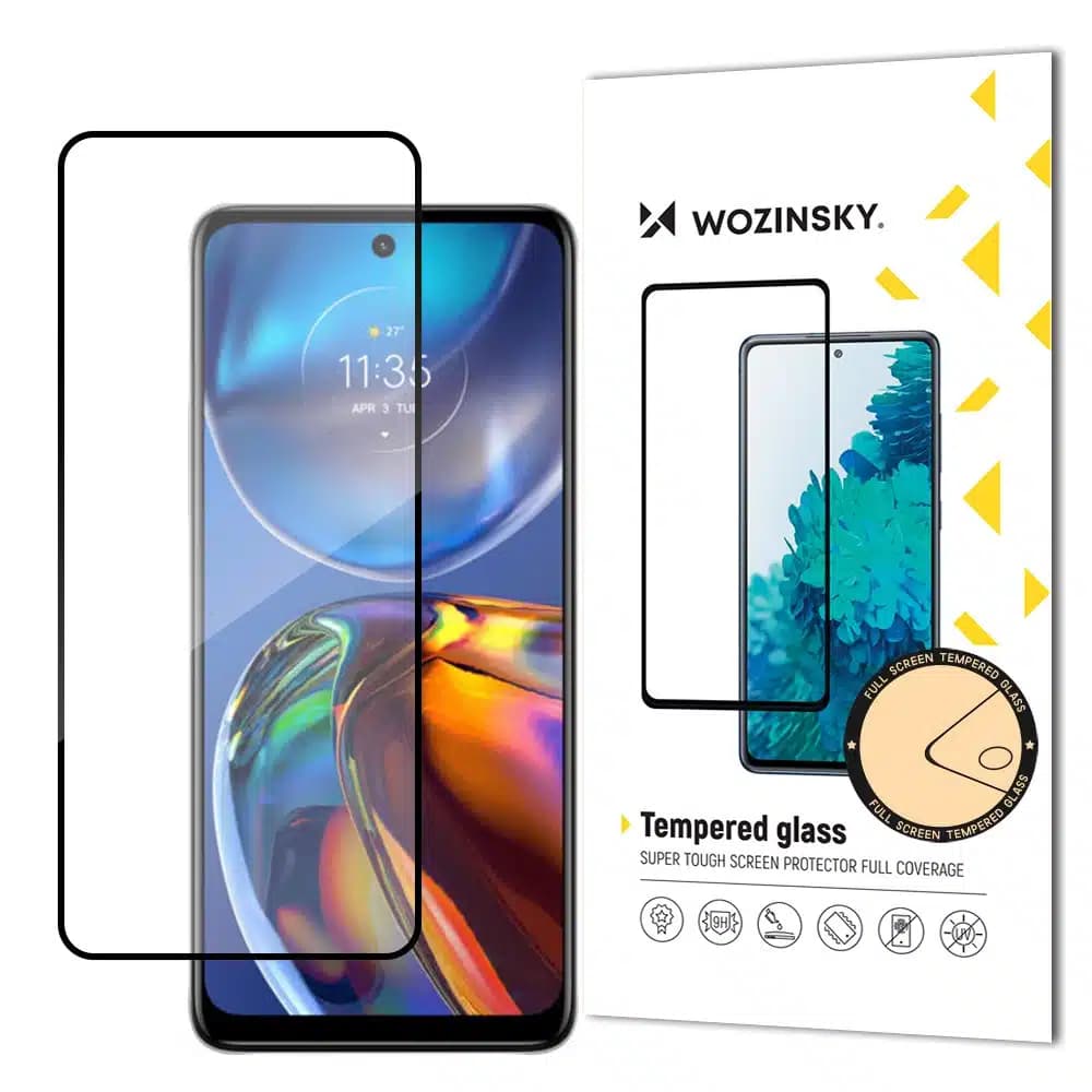 Wozinsky Super Durable Full Glue Tempered Glass Full Screen With Frame Case Friendly Motorola Moto E32 Μαύρο
