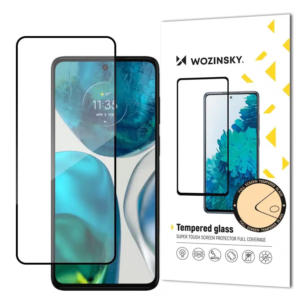 Wozinsky Super Durable Full Glue Full Screen Tempered Glass with Frame Case Friendly Motorola Moto G52 Μαύρο