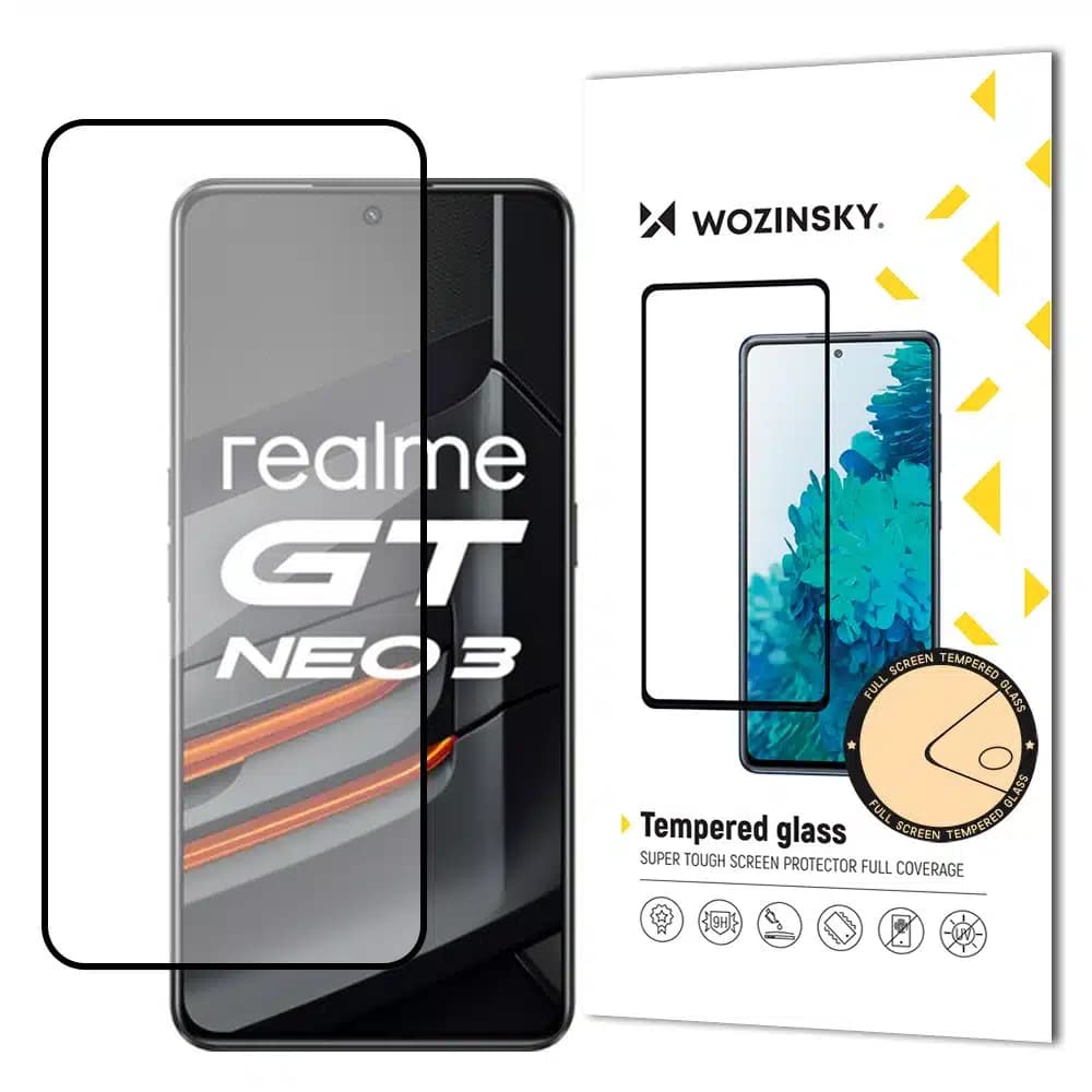 Wozinsky Super Tough Full Glue Tempered Glass Full Screen With Frame Case Friendly Realme GT Neo 3 Μαύρο
