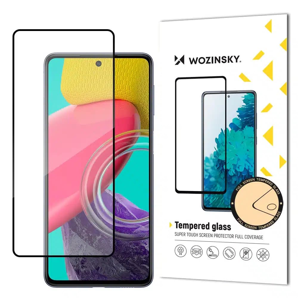 Wozinsky Super Tough Full Glue Tempered Glass Full Screen With Frame Case Friendly Samsung Galaxy M53 5G Μαύρο
