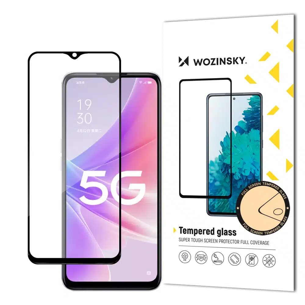 Wozinsky Super Durable Full Glue Tempered Glass Full Screen With Frame Case Friendly Realme Narzo 50 Μαύρο