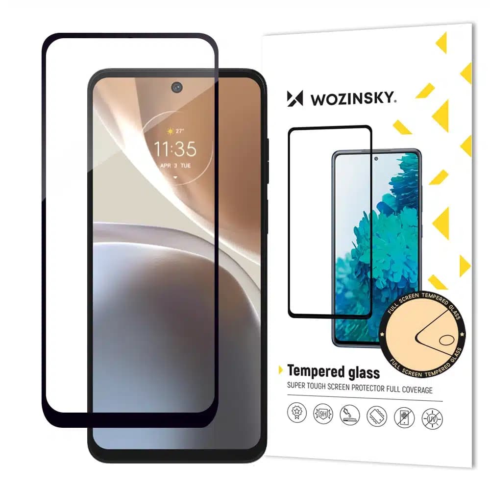 Wozinsky Full Glue Tempered Glass Tempered Glass For Motorola Moto G32 9H Full Screen Protector With Μαύρο Frame