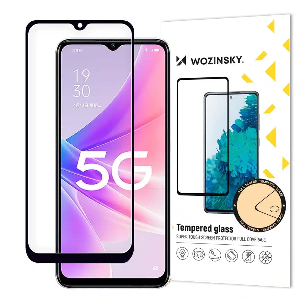 Wozinsky Full Glue Tempered Glass Oppo A77 4G / A57 4G / A57s / A57e full screen with frame Μαύρο (case friendly)