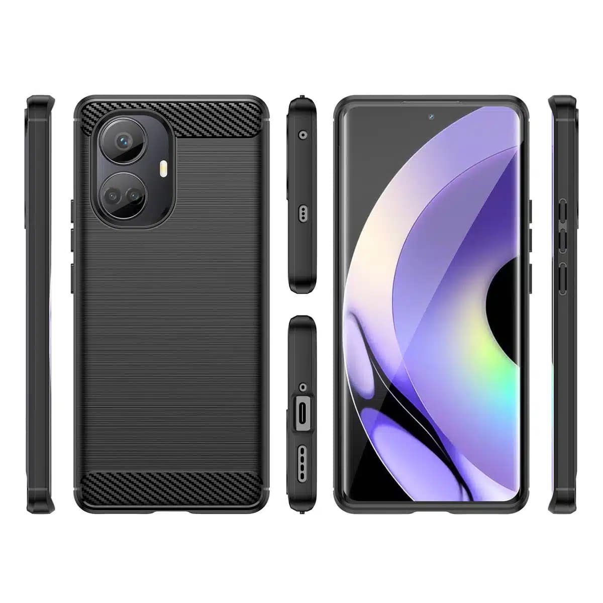 OEM Carbon Case - θήκη για Realme 10 Pro+ - Μαύρο 3