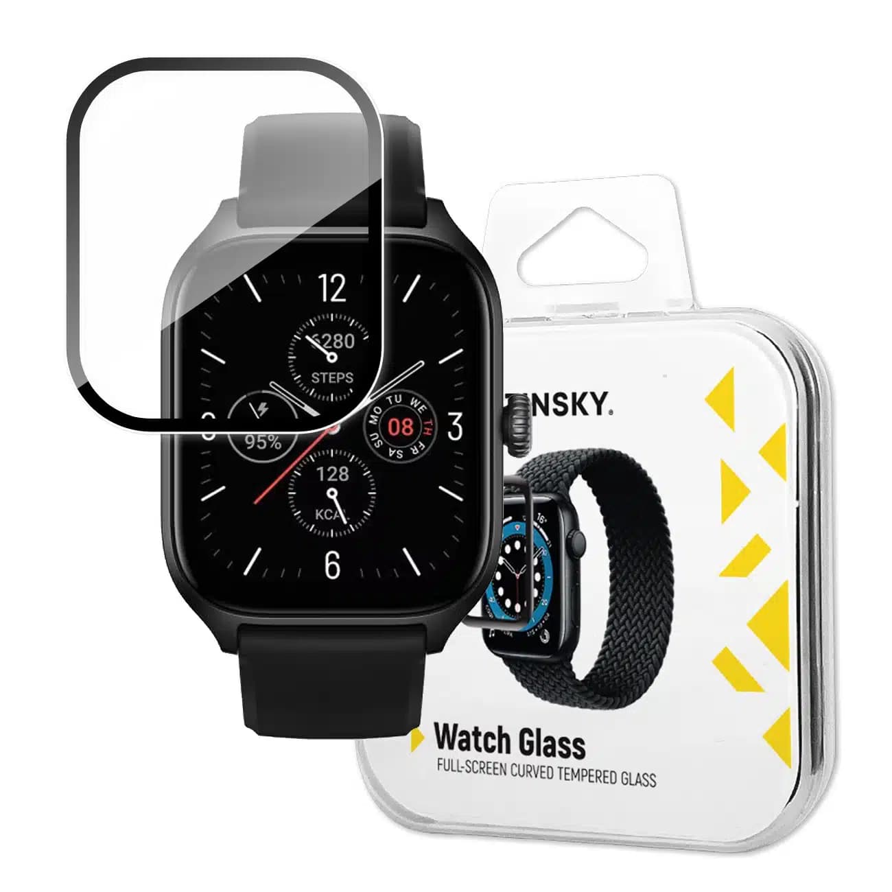 Wozinsky Full Glue Tempered Glass Tempered Glass For Xiaomi Amazfit GTS 4 9H Full Screen Cover With Μαύρο Frame