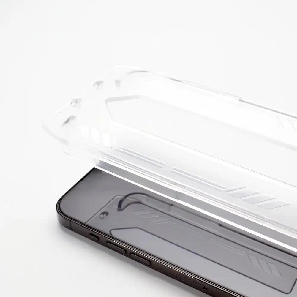 9H tempered glass with mounting frame for iPhone 15 Pro Wozinsky Premium Glass - Μαύρο 8