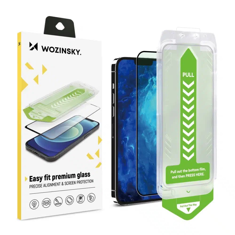 9H tempered glass with mounting frame for iPhone 15 Pro Wozinsky Premium Glass - Μαύρο