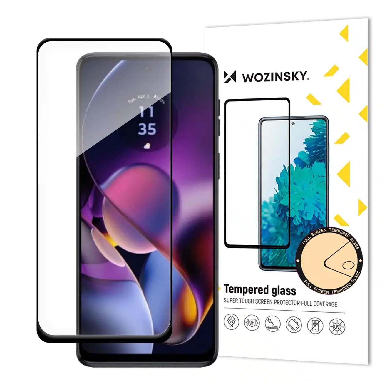 Wozinsky Προστατευτικό γυαλί Full Glue για Motorola Moto G54 πλήρης οθόνη με πλαίσιο - μαύρο