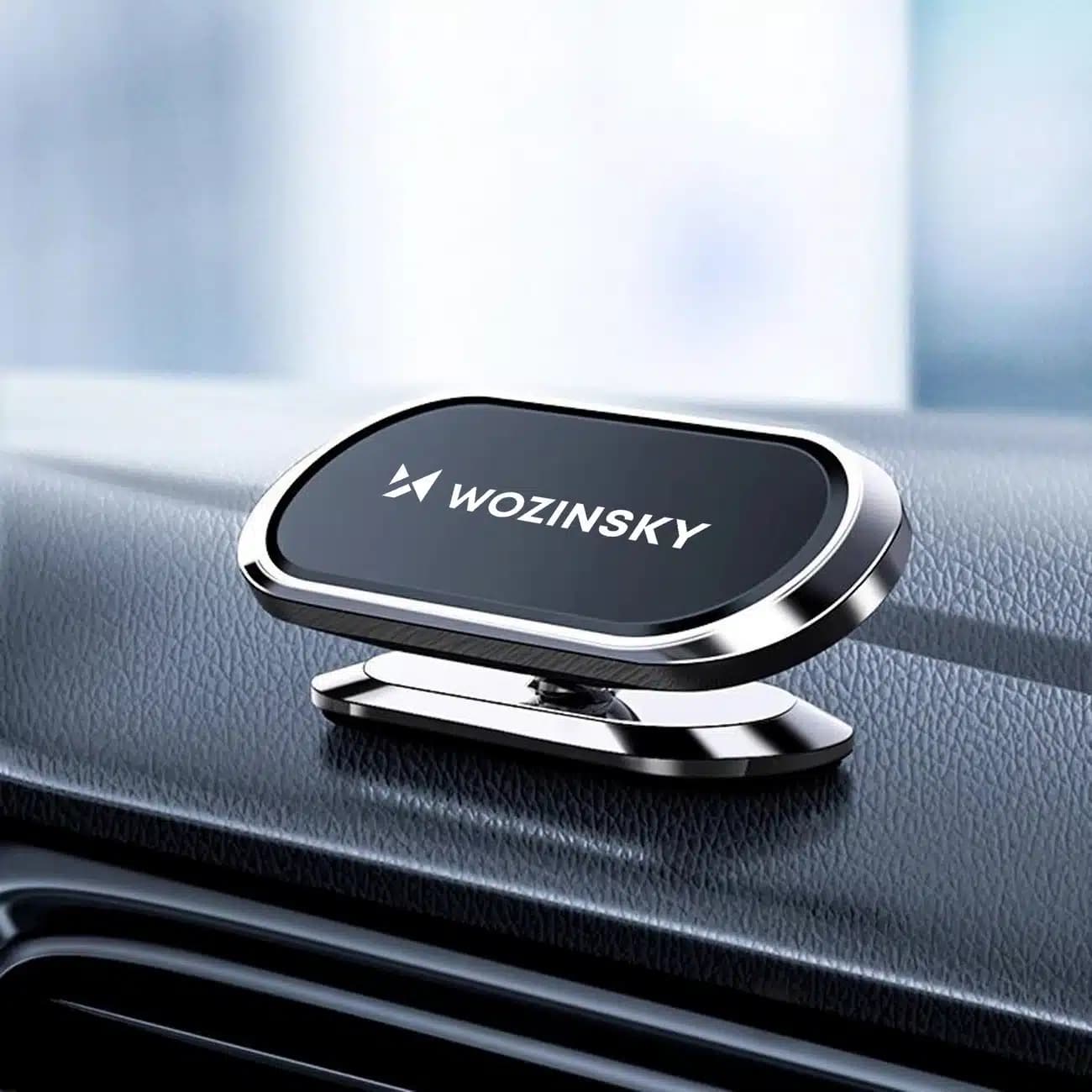 Wozinsky Self-adhesive Magnetic 360 Car Dashboard Mount Ασημένιο (WMH-06) 2