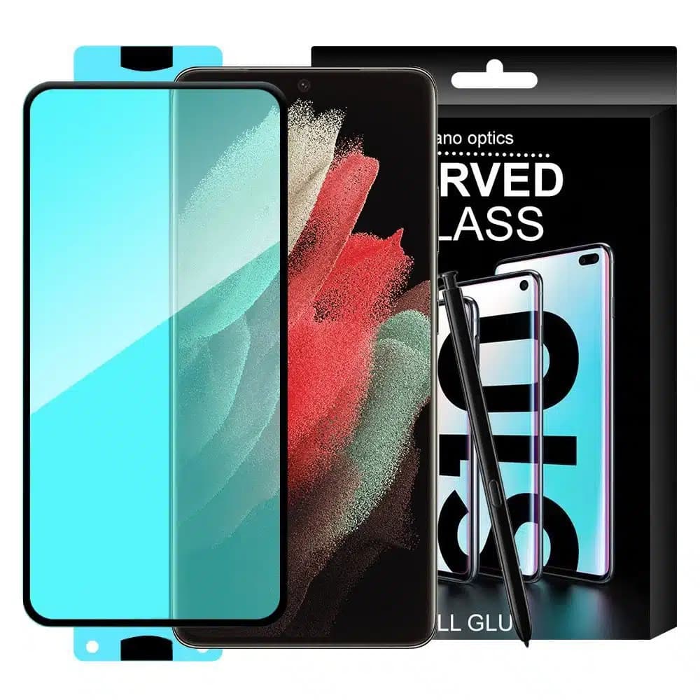 3D Edge Nano Flexi Glass Hybrid Full Screen Protector with frame for Samsung Galaxy S21 Ultra 5G Διαφανές