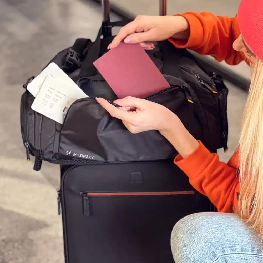 Wozinsky Travel Sports τσάντα Backpack Hand Luggage τσάντα 40x20x25 cm for Airplane Μαύρο (WSB-B01) 15