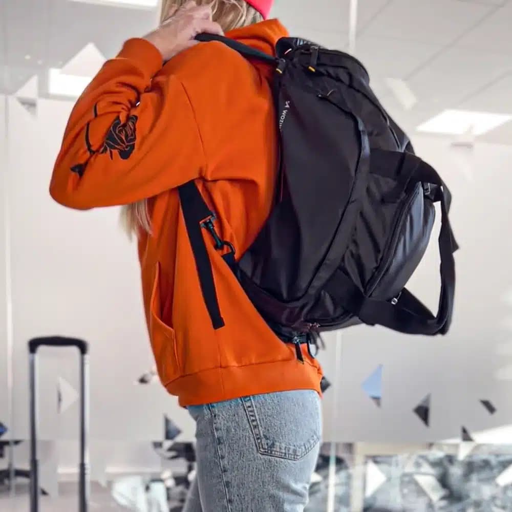 Wozinsky Travel Sports τσάντα Backpack Hand Luggage τσάντα 40x20x25 cm for Airplane Μαύρο (WSB-B01) 16