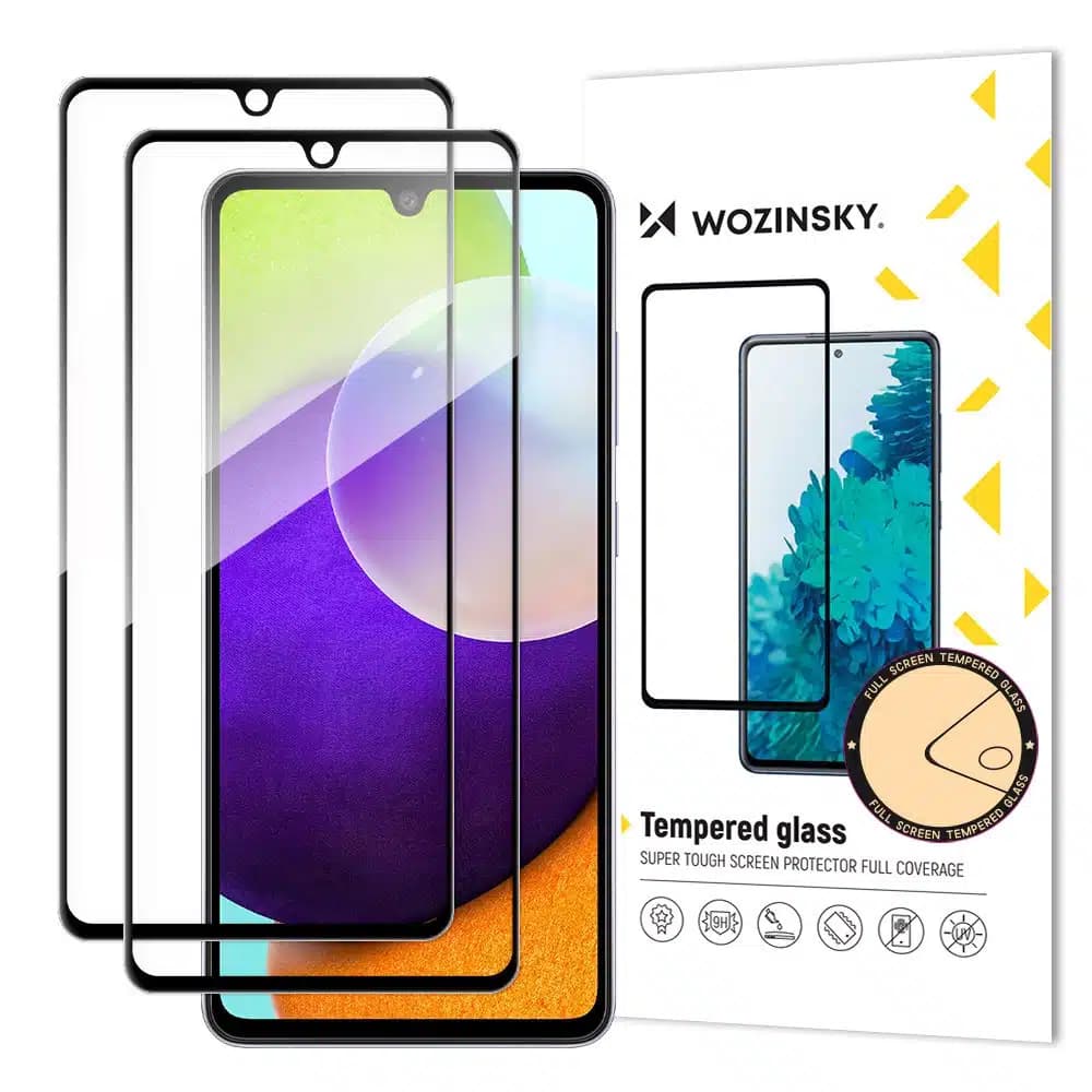 Wozinsky Set of 2x Super Strength Full Glue Tempered Glass Full Screen with Frame Case Friendly Samsung Galaxy A33 5G Μαύρο