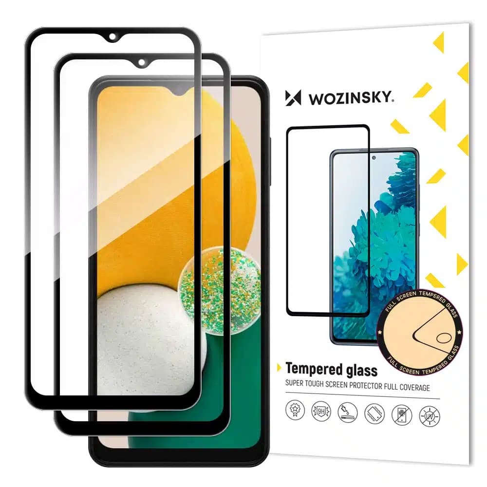 Wozinsky Set of 2x Super Strength Full Glue Tempered Glass Full Screen with Frame Case Friendly Samsung Galaxy A13 5G / A23 / A23 5G Μαύρο
