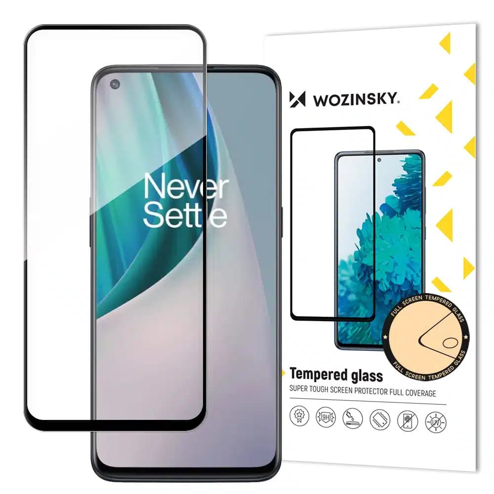 Wozinsky Super Tough Full Glue Tempered Glass Full Screen With Frame Case Friendly OnePlus Nord N10 5G Μαύρο