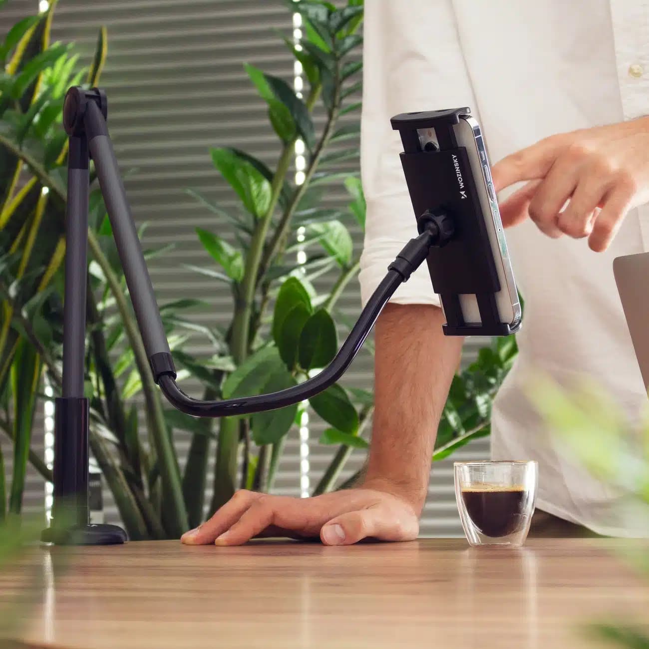 Wozinsky long flexible phone and tablet holder Μαύρο (WTHBK5) 17