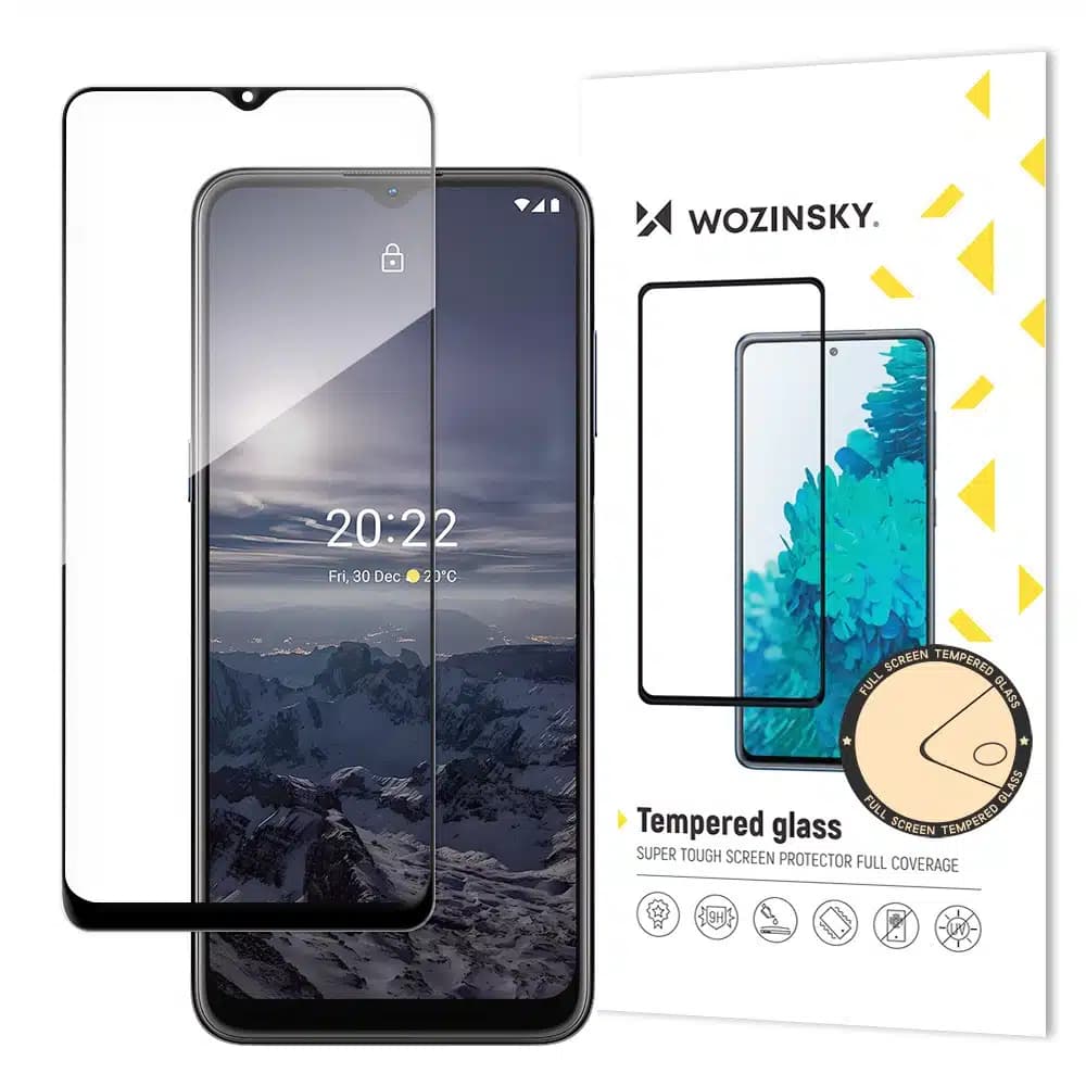 Wozinsky super tough full glue tempered glass full screen with frame case friendly nokia g21 / g11 Μαύρο