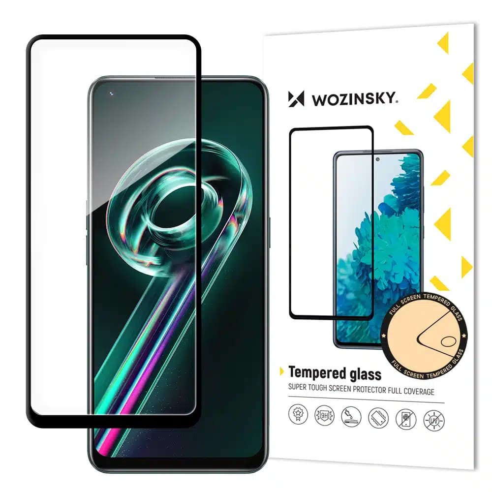 Wozinsky super tough full glue tempered glass full screen with frame case friendly realme 9 pro + (9 pro plus) Μαύρο
